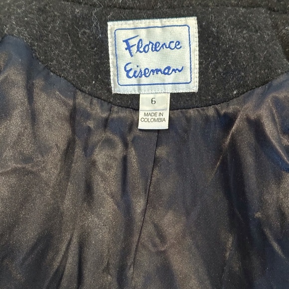 Florence Eisman Girls 6 Gray/Black Dressy Coat with Faux Fur Trim - Picture 4 of 9